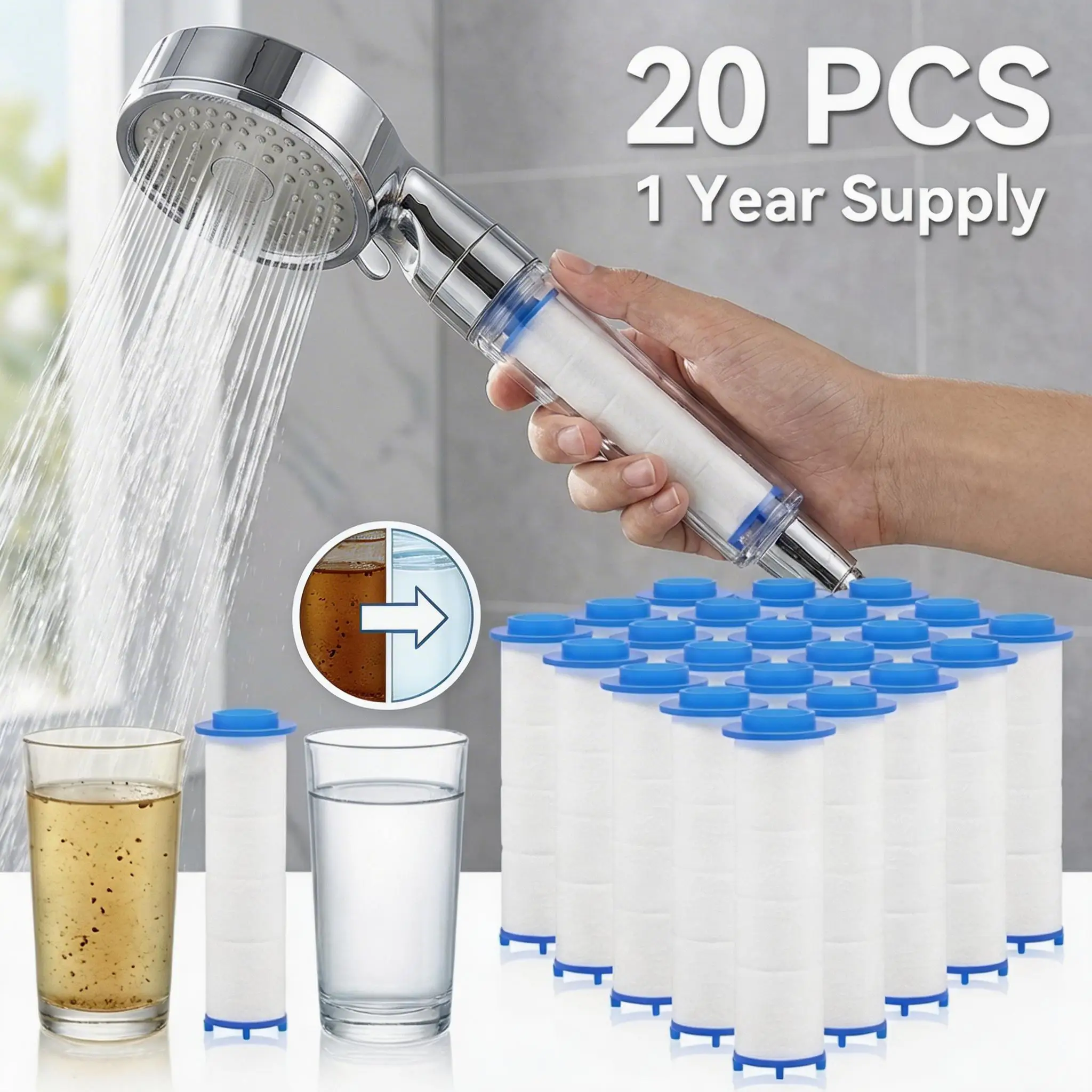 20Pcs Shower Head Filter PP Co - Shower Valve Cartridge review and price